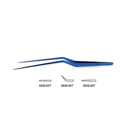 CV Elite – Titanium Bayonet-Style Micro Forceps – Tips Impregnated W/ Fine Tungsten Carbide Dust