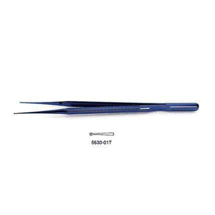 CV Elite – Titanium Dennis-Style Micro Ring Tip Forceps – 1.0 mm Ring Tip
