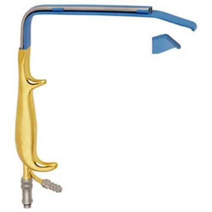 Tebbetts Fiber Optic retractor | Insulated Blade With Teeth | TEBBETTS Breast Augmentation Retractor Insulated Blade With serrated Tip